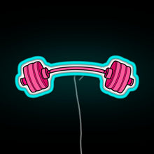 Charger l&#39;image dans la galerie, pink curved barbell RGB neon sign lightblue 