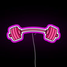 Charger l&#39;image dans la galerie, pink curved barbell RGB neon sign  pink