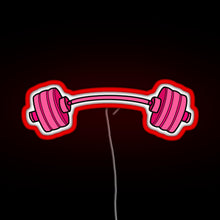Charger l&#39;image dans la galerie, pink curved barbell RGB neon sign red