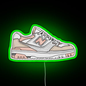 Pink New Balance 550 RGB neon sign green