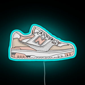 Pink New Balance 550 RGB neon sign lightblue 