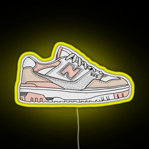 Pink New Balance 550 RGB neon sign yellow