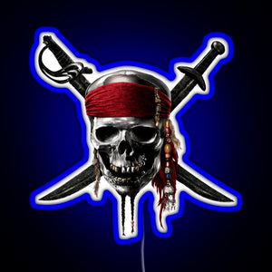 Pirates of the Caribbean RGB neon sign blue