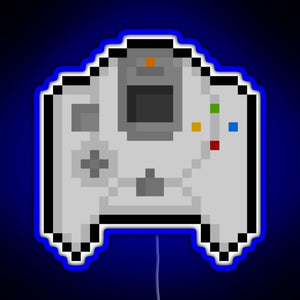 Pixel Dreamcast Controller RGB neon sign blue