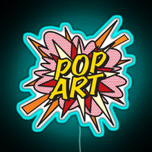 Charger l&#39;image dans la galerie, POP ART Comic Book Flash Modern Art Pop Culture RGB neon sign lightblue 