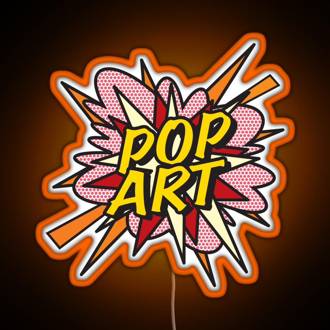 POP ART Comic Book Flash Modern Art Pop Culture RGB neon sign orange