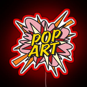POP ART Comic Book Flash Modern Art Pop Culture RGB neon sign red