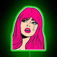 Charger l&#39;image dans la galerie, Pop Art Woman Sticker RGB neon sign green
