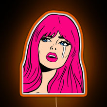 Charger l&#39;image dans la galerie, Pop Art Woman Sticker RGB neon sign orange