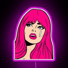 Charger l&#39;image dans la galerie, Pop Art Woman Sticker RGB neon sign  pink