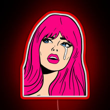 Charger l&#39;image dans la galerie, Pop Art Woman Sticker RGB neon sign red
