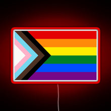 Charger l&#39;image dans la galerie, Progress Pride Flag RGB neon sign red