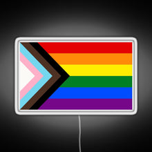 Charger l&#39;image dans la galerie, Progress Pride Flag RGB neon sign white 