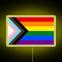 Charger l&#39;image dans la galerie, Progress Pride Flag RGB neon sign yellow