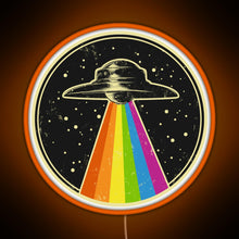 Charger l&#39;image dans la galerie, Queer UFO Rainbow UFO Alien Abduction Queer LGBT Gay Pride RGB neon sign orange