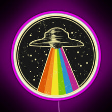 Charger l&#39;image dans la galerie, Queer UFO Rainbow UFO Alien Abduction Queer LGBT Gay Pride RGB neon sign  pink