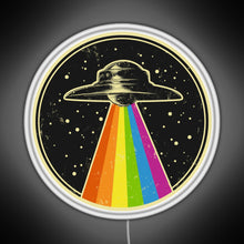 Charger l&#39;image dans la galerie, Queer UFO Rainbow UFO Alien Abduction Queer LGBT Gay Pride RGB neon sign white 
