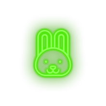 Charger l&#39;image dans la galerie, green rabbit led animal bunny cartoon fauna herbivore rabbit zoo neon factory