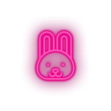 Charger l&#39;image dans la galerie, pink rabbit led animal bunny cartoon fauna herbivore rabbit zoo neon factory