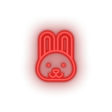 Charger l&#39;image dans la galerie, red rabbit led animal bunny cartoon fauna herbivore rabbit zoo neon factory