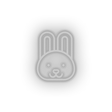 Charger l&#39;image dans la galerie, white rabbit led animal bunny cartoon fauna herbivore rabbit zoo neon factory