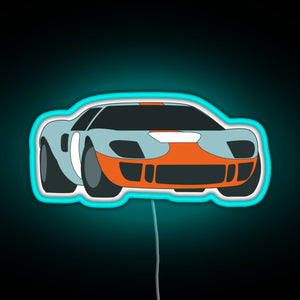 Racecar RGB neon sign lightblue 