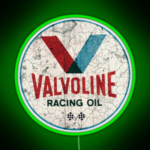 Racing Motor Oil Vintage Advertising Cool Motorcycle Helmet Or Car Bumper RGB neon sign green