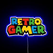 Charger l&#39;image dans la galerie, Retro Gamer N64 font RGB neon sign blue