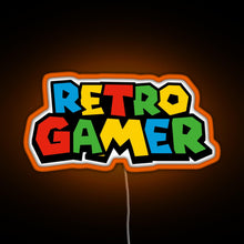 Charger l&#39;image dans la galerie, Retro Gamer N64 font RGB neon sign orange