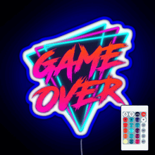 Charger l&#39;image dans la galerie, Retro Love Game Over RGB neon sign remote