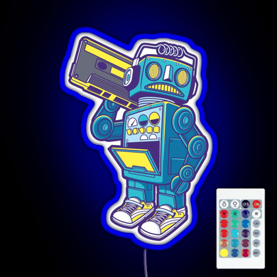 Robot Kicks RGB neon sign remote