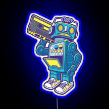 Charger l&#39;image dans la galerie, Robot Kicks RGB neon sign blue