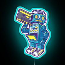 Charger l&#39;image dans la galerie, Robot Kicks RGB neon sign lightblue 