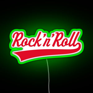 Rock n Roll Red RGB neon sign green