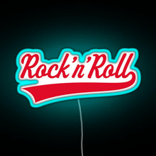 Charger l&#39;image dans la galerie, Rock n Roll Red RGB neon sign lightblue 