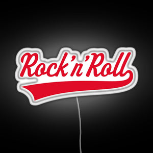 Rock n Roll Red RGB neon sign white 