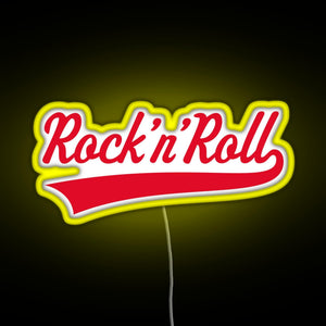 Rock n Roll Red RGB neon sign yellow