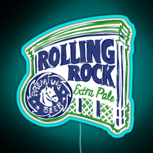 Rolling Rock POP RGB neon sign lightblue 