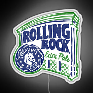 Rolling Rock POP RGB neon sign white 