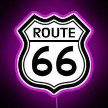 Charger l&#39;image dans la galerie, Route 66 Sign RGB neon sign  pink