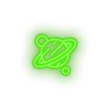 Charger l&#39;image dans la galerie, green saturn led adventure astronomy outer space planet saturn saturn ring space neon factory