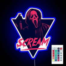 Charger l&#39;image dans la galerie, Scream movie 80s design RGB neon sign remote