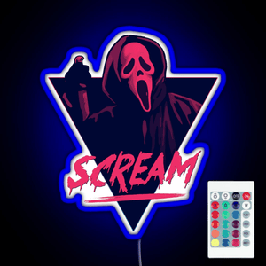 Scream movie 80s design RGB neon sign remote