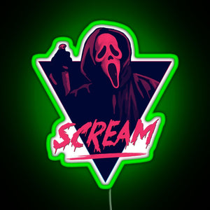 Scream movie 80s design RGB neon sign green