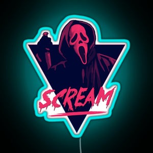 Scream movie 80s design RGB neon sign lightblue 