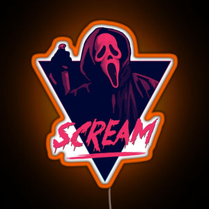 Scream movie 80s design RGB neon sign orange