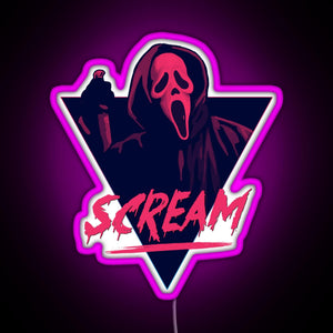 Scream movie 80s design RGB neon sign  pink