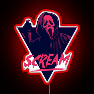Scream movie 80s design RGB neon sign red