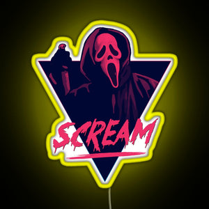 Scream movie 80s design RGB neon sign yellow