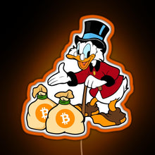 Charger l&#39;image dans la galerie, Scrooge Save Bitcoin RGB neon sign orange